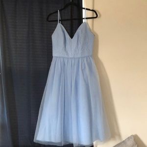 David’s bridal bridesmaid dress in “Ice Blue”